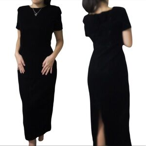 Santa Fe by Jim Tremblay Green‎ Velvet Maxi Dress Whimsicore Wedding Formal 4